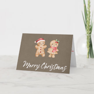 Cartão Feliz Natal Sr e Sra Biscoito de Gengibre