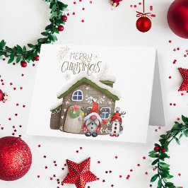 Cartão Feliz Natal Sr e Sra Gnome