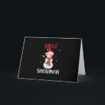 Cartão Feliz Natal Tio Snowman | Tio presentes<br><div class="desc">Presente perfeito para alguém que você ama seja sua mãe, pai, irmã, irmão, tio ou amigo. Ideia perfeita de presente para Natal, Aniversário, Dia do Pai, Aniversário, Reforma, Aquecimento Doméstico, Dias de os namorados ou qualquer outra ocasião especial pela qual você queira mostrar apreço. PROJETADOS E IMPRESSOS NOS EUA: Nós...</div>