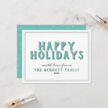 Feliz Natal Tipografia Turquesa Natal