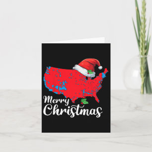 Cartão Feliz Natal Trump Patriótico Mapa dos Estados Unid
