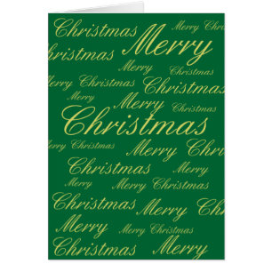 Cartão Feliz Natal Verde Dourado