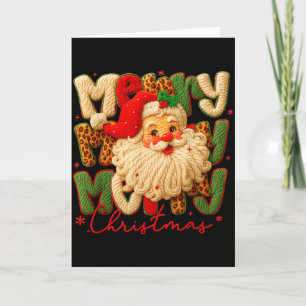 Cartão Feliz Natal Vibes Papai Noel Latch Hook Fio C