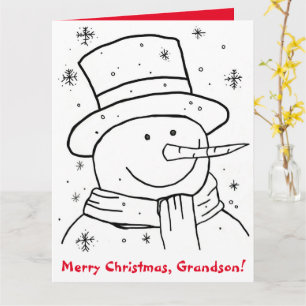 Cartão Feliz Natal Vovô Snowman Coloring Book