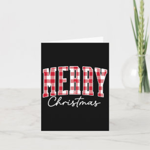 Cartão Feliz Natal Xadrez de Buffalo Família Xmas pijamas