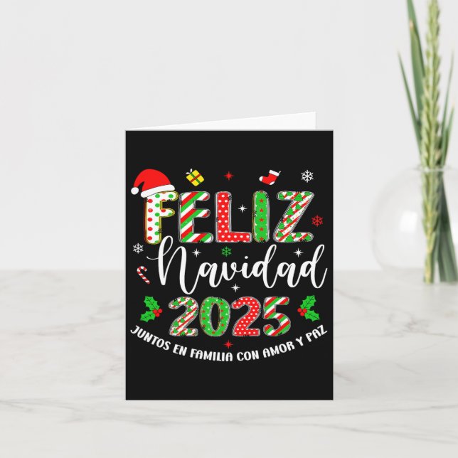 Cartão Feliz Navidad 2025 Família Correspondente Espanhol (Frente)