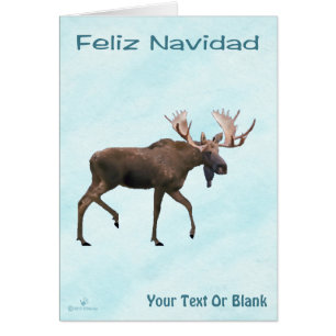 Cartão Feliz Navidad - Alce Macho Na Neve