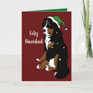 Cartão Feliz Navidad Bernese Mountain Dog