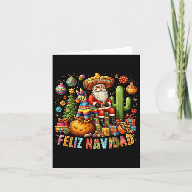 Cartão Feliz Navidad Mexicana Engraçados Papais noeis De  (Frente)
