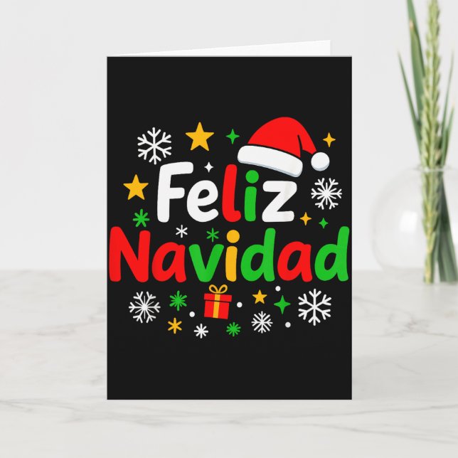 Cartão Feliz Navidad Pajamas Shirt, Cute Spanish Mexican  (Frente)