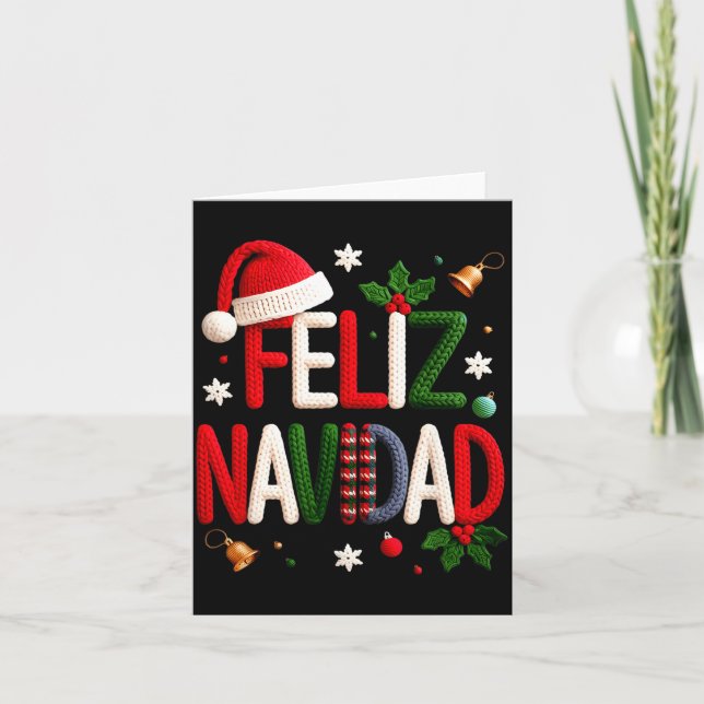 Cartão Feliz Navidad Pajamas Spanish Mexican Christmas Bo (Frente)