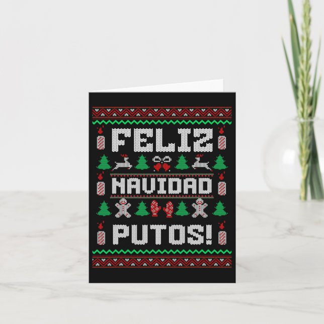 Cartão Feliz Navidad Putos Engraçado Molho de Natal Mexic (Frente)