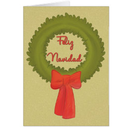 Cartão Feliz Navidad Wreath