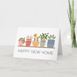 Cartão Feliz Nova Casa Prateleira de Jardim Plantas de In