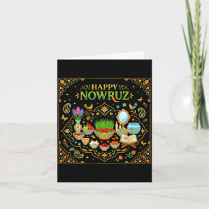 Cartão Feliz nowruz para homens e mulheres do ano novo pe