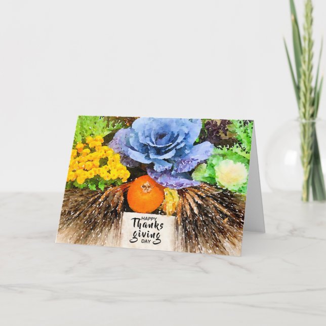 Cartão Feliz Obrigados Dando o Dia (Frente)