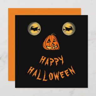 Cartão Feliz Olhos Testemunhas De Halloween E Nariz De Ab