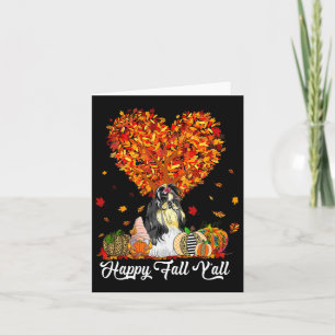 Cartão Feliz Outono para Todos Cachorro Shih Tzu Engraçad