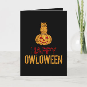 Cartão Feliz Owloween, Dia das Bruxas