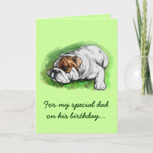 Cartão Feliz Pai de Aniversário: Bulldog