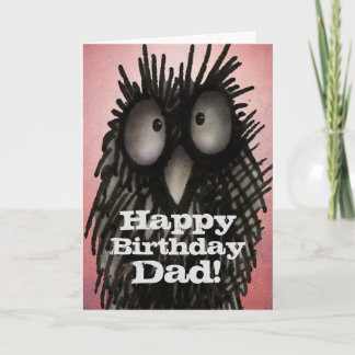 Cartão Feliz Pai de aniversário! - Coruja Engraçada do Pa