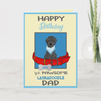 Feliz Pai de aniversário do seu Labradoodle preto