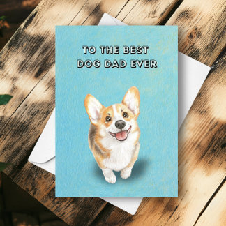 Cartão Feliz Pai de Cachorro Feliz, Melhor Dia de os pais