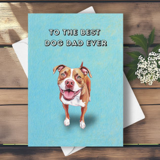 Cartão Feliz Pai Pitbull Melhor Cachorro Já Dia de os pai