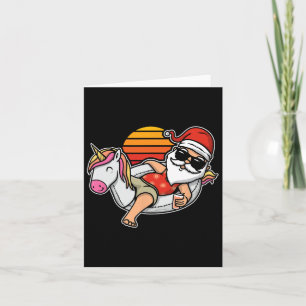 Cartão Feliz Papai noel de festas de Piscina Natal Para M