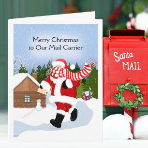 Cartão Feliz Papais noeis de Correio de Natal