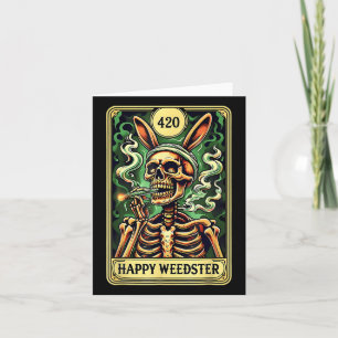 Cartão Feliz Páscoa de Weedster Skeleton Tabagismo Tarot