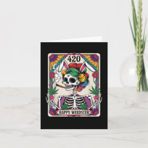 Cartão Feliz Páscoa de Weedster Skeleton Tabagismo Tarot