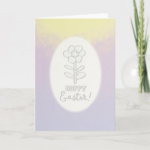 Cartão Feliz Páscoa Flor Pastel