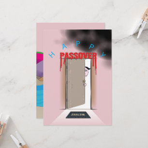 Cartão Feliz Passover Êxodo Saudação de Cartoon