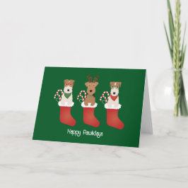 Cartão Feliz Pawlidays Welsh Wire Fox Terrier Cães