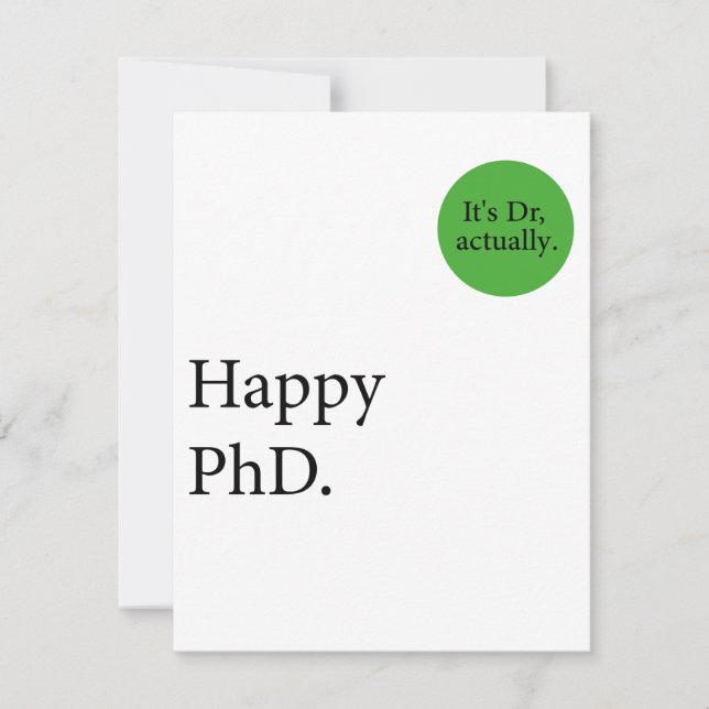 Cartão Feliz Phd. É o Dr., na verdade, o crachá Happy Phd (Frente)