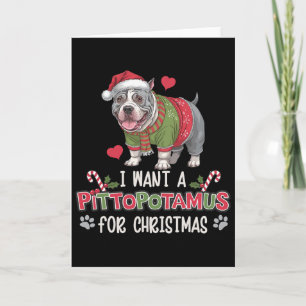 Cartão Feliz Pitmas Pitbull Cachorro Eu Amo Meu Pittopota