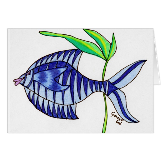 Cartão Feliz por ser azul (Frente Horizontal)