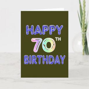Cartão Feliz presente de aniversário de 70 no Balão Font