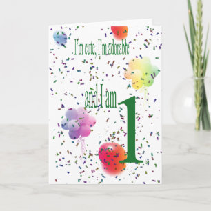 Cartão Feliz Primeiro Aniversário