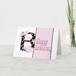 Cartão Feliz primeiro aniversario Princesa