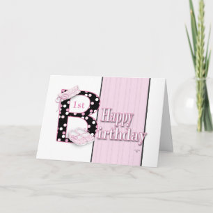 Cartão Feliz primeiro aniversario Princesa