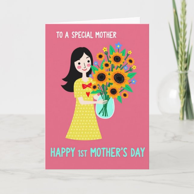 Cartão Feliz Primeiro Dia das Mães (Frente)