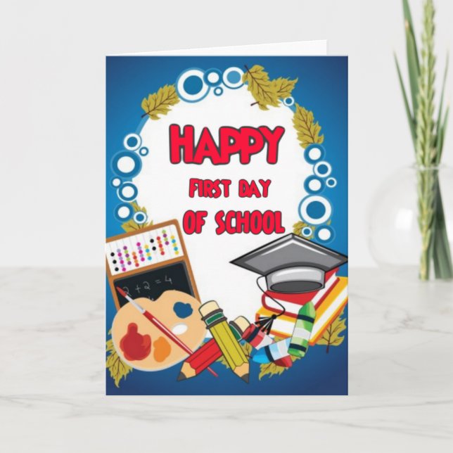 Cartão Feliz primeiro dia de escola (Frente)