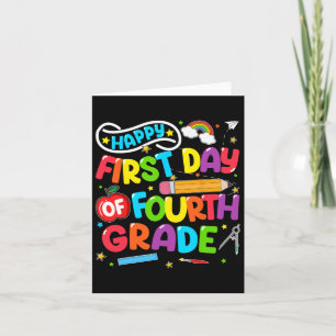 Cartão Feliz Primeiro Dia do 4º Ano De Volta Ao Ensino