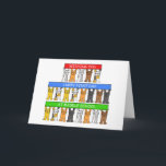 Cartão Feliz Primeiro Dia em Gatos de Cartografia na Esco<br><div class="desc">Três filas de gatos de desenho animado em pé sobre as pernas traseiras enquanto seguram faixas que dizem: "Desejo-te felicidade no primeiro dia do ensino médio". A imagem é definida sobre um fundo branco.</div>