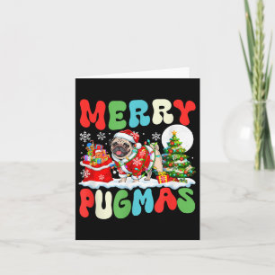 Cartão Feliz Pugmas Papais noeis de Natal Pug Costume Col