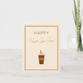 Cartão Feliz Pumpkin Spice Season Engraçado Queda