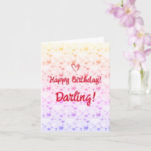 Cartão Feliz Querido de Aniversário, Amor Corações Modern
