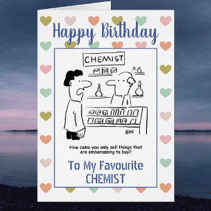 Cartão Feliz Químico de Aniversário